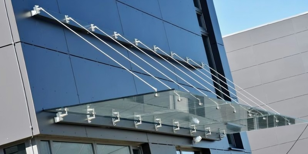 Glass canopies blending modern design with structural innovation