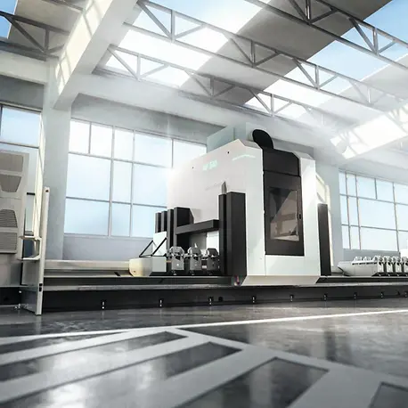 The Schüco AF 510 CNC machine offers high flexibility and speed for processing aluminum profiles.