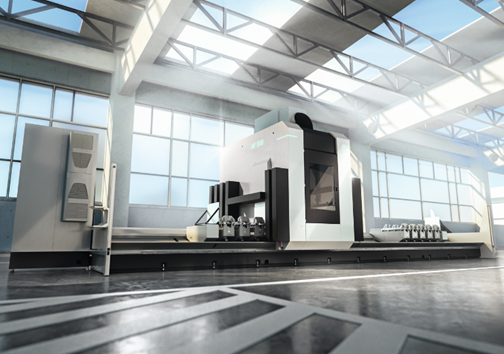 The Schüco AF 510 CNC machine offers
high flexibility and speed for processing
aluminum profiles.