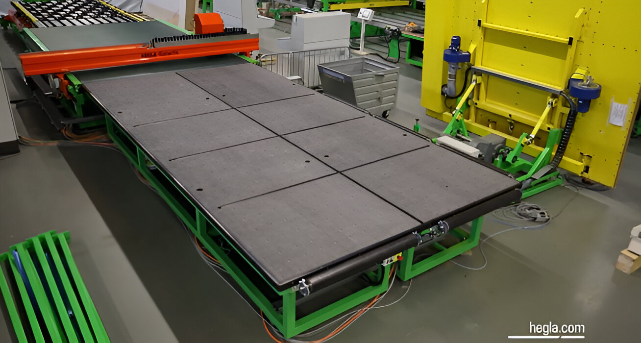Galactic float glass cutting system by HEGLA