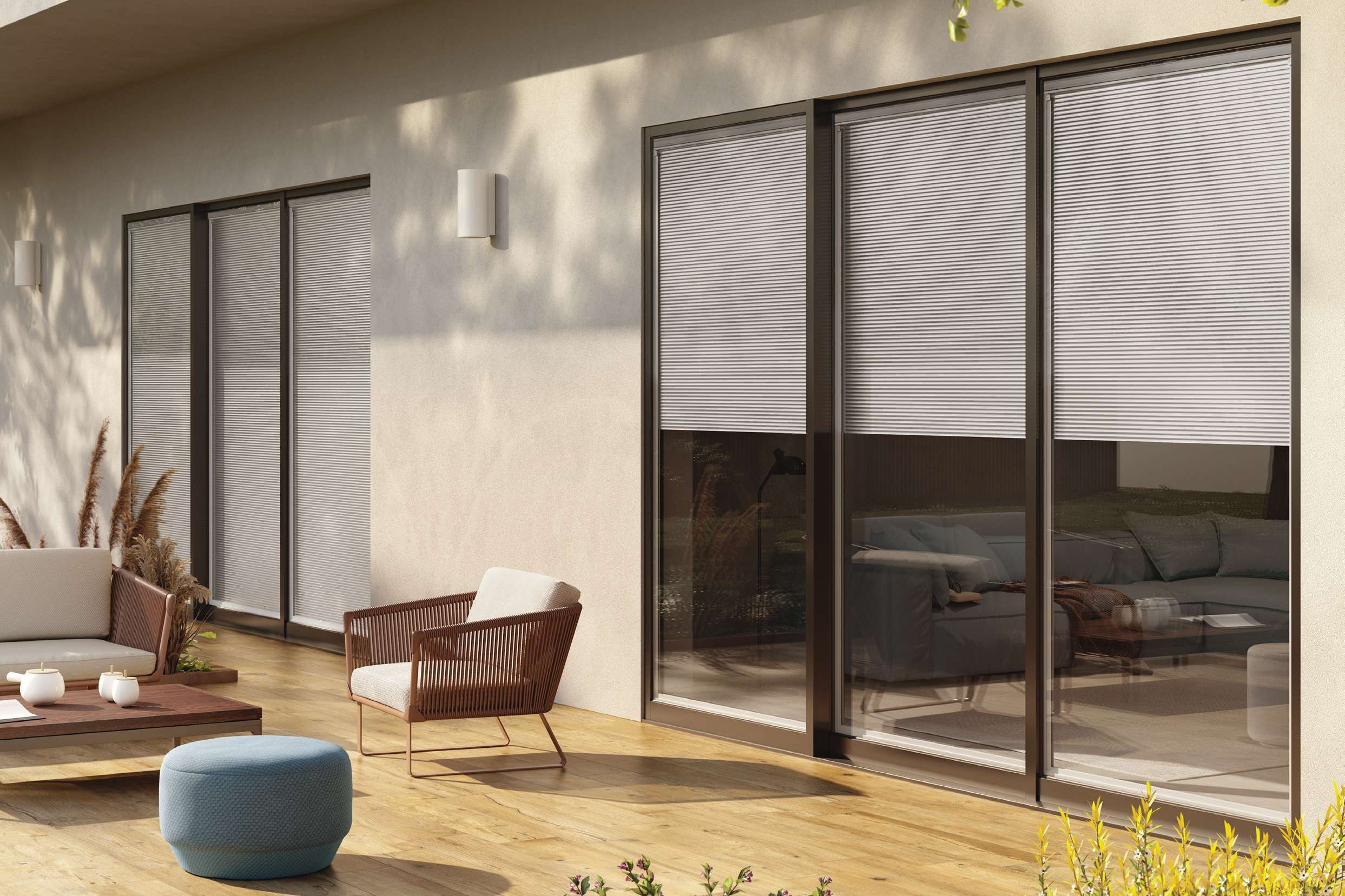 ScreenLine Wave provides novel industrial-look integral blind