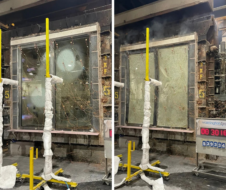 Pyroguard Achieves EW30 Fire-Rating with P4A Anti-Attack Glazing in Jansen Economy 50 Doors